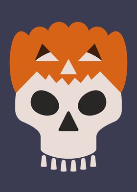 Pumpkin on skull