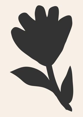 Abstract black flower leaf