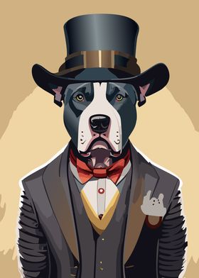 Victorian Pitbull Portrait