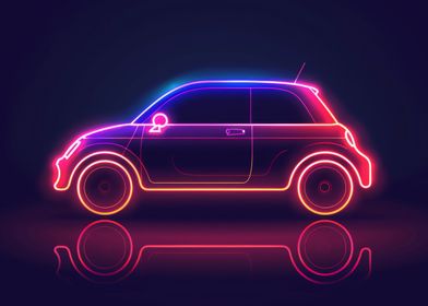 Neon Line Car 