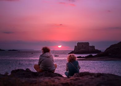 Pink Sunset on Saint Malo