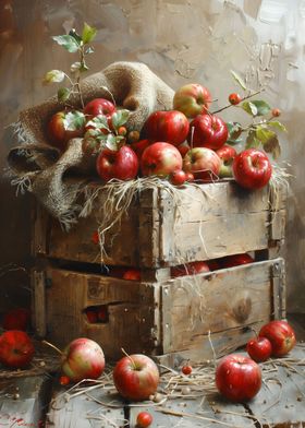 Rustic Crate with Apples