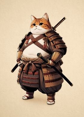 Orange Cat Samurai