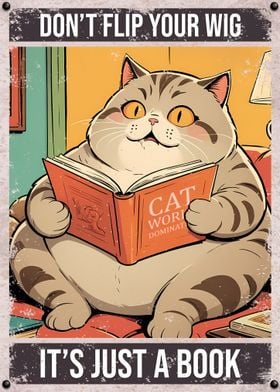 Funny Cat Reading