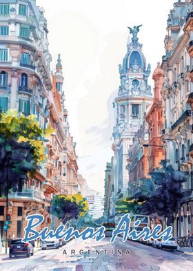 Buenos City Watercolor