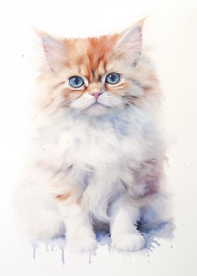 selkirk rex cat watercolor