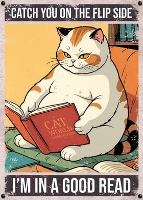 cute calico cat reading