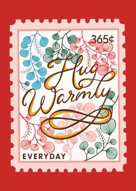 Hug Warmly Lettering Art