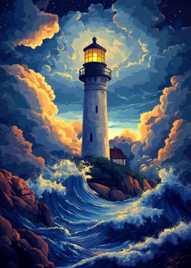 Lighthouse In The Storm