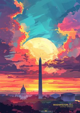 Sunset in Washington DC