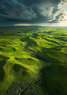 Mongolia Prairie Clouds