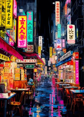 Japan night cyberpunk