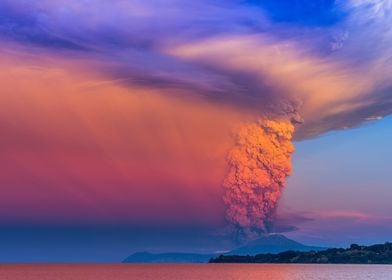 Erupting volcano