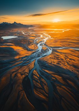 Greenland River Sunset