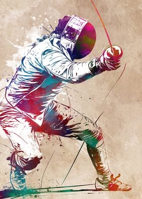 Fencing sport art