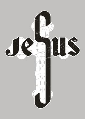 Jesus cross gray 