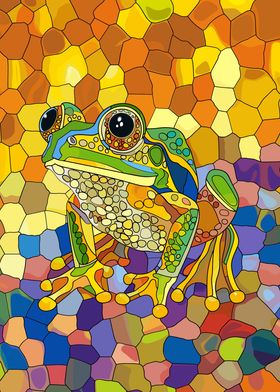 Original Frog Colorful Art