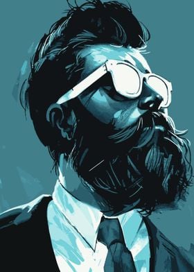 Blue Businessman beard