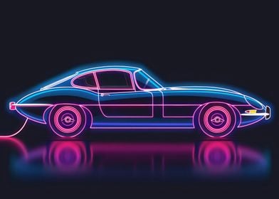 Neon Line Car 