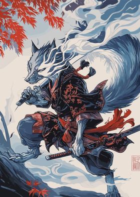 Wolf Fantasy Samurai