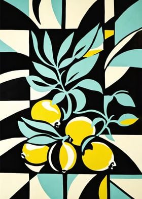 Mid Century Lemons Poster