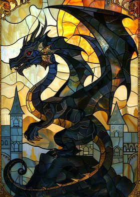 Dragon Fantasy Stain Glass