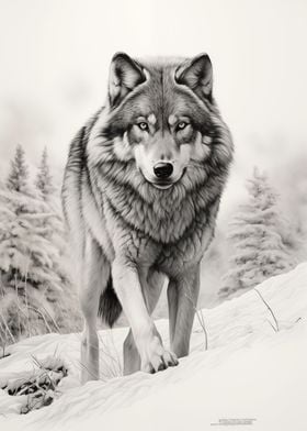 Black and White Wolf