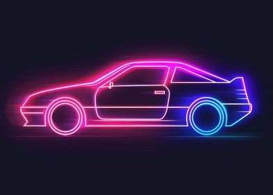 Neon Line Car