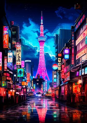 Tower Tokyo Cyberpunk