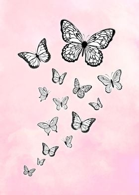 Happy Pink Butterflies