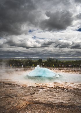 Iceland Geysir Eruption