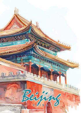 Beijing City Watercolor