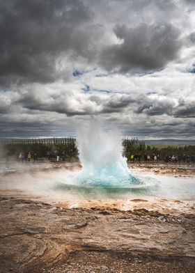 Iceland Geysir Eruption