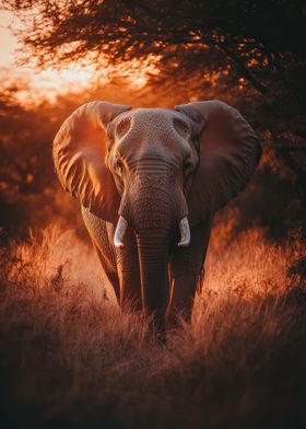 Majestic Elephant Sunset