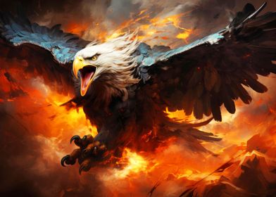 eagle burning