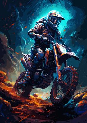 Dirt Bike Astronaut Sport