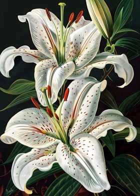 Artistic Hybrid White Lily