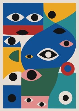 Mid Century Eyes Poster