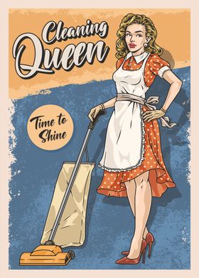 Cleaning Queen Girl Pin Up