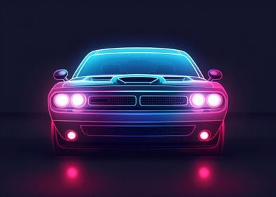 Neon Line Car 