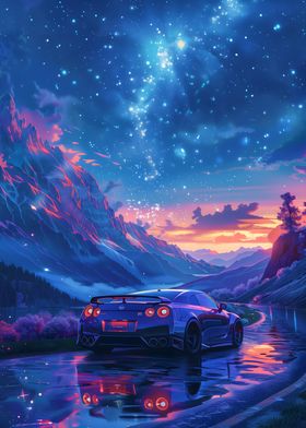 Nissan R35 neon Galaxy car