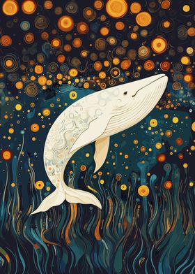 Flaoting White Whale Art