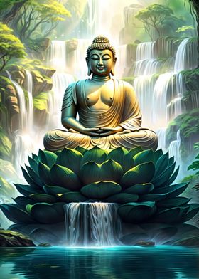 Buddha lotus in forest