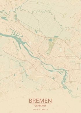 Bremen Germany City Map