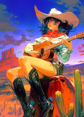 Cow Girl Guitar Romance