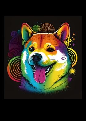 Shiba Inu Dog in Colors