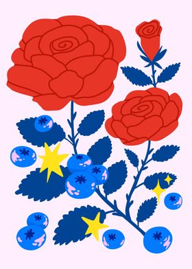 Roses and Blueberries