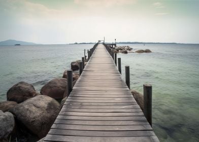 Wooden Bridge at Sea Beach