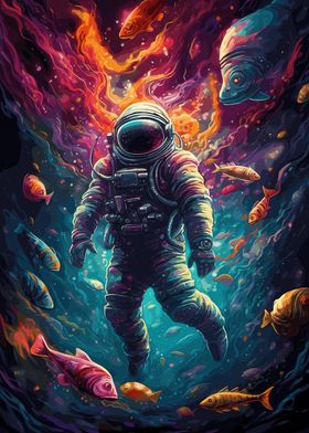 Fishing Astronaut Space