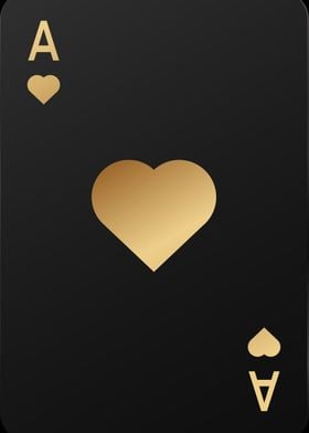 ace of hearts golden card